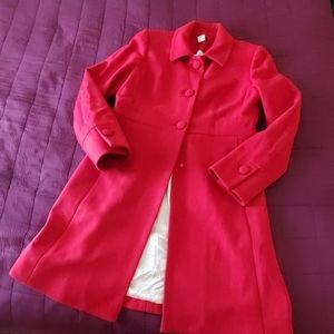 Red JCrew wool coat